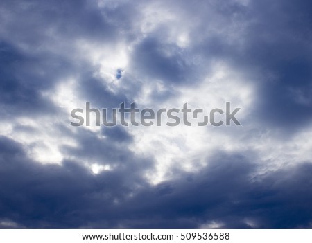 Sky with dark grey clouds before rain