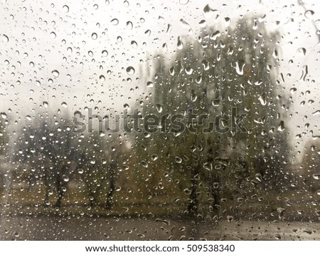 Raindrops. Raining.silhouette though the umbrella