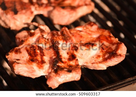 barbecue meat and grilled pork