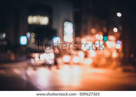 Abstract bokeh background of city night