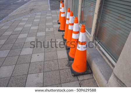 traffic cones on the street