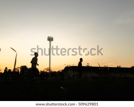 Silhouette of starting blocks in track and field.