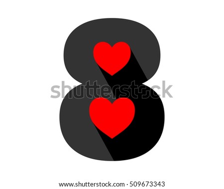 heart typography typeset logotype numeral numeric nominal image vector icon