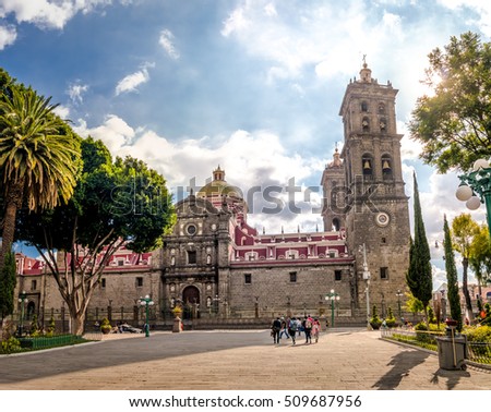 Puebla Cathedral - Puebla, Mexico Royalty-Free Stock Photo #509687956