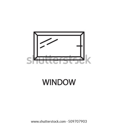Window line icon. High quality pictogram of window for home's interior. Outline vector symbol for design website or mobile app. Thin line sign of mirror for logo, visit card, etc.
