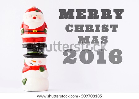 Santa Claus and Snowman.Merry christmas 2016.