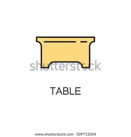 Table line icon. High quality pictogram of table for home's interior. Outline vector symbol for design website or mobile app. Thin line sign of mirror for logo, visit card, etc.