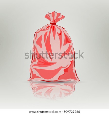 Foil bag for snack or cookie red color.