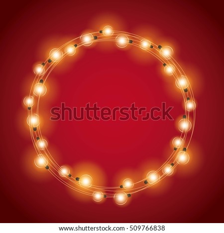 installation of Christmas lights decoration vector illustration design