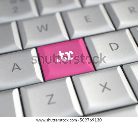 The .tr domain name on a keyboard key Royalty-Free Stock Photo #509769130