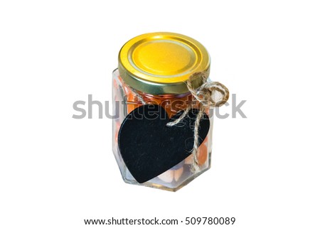 Decoration lolly jar with string and heart