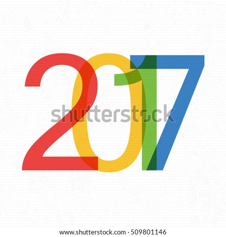 Happy New Year 2017. On white paper. Design element for holiday
