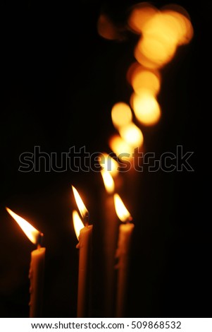 
Many candles at night