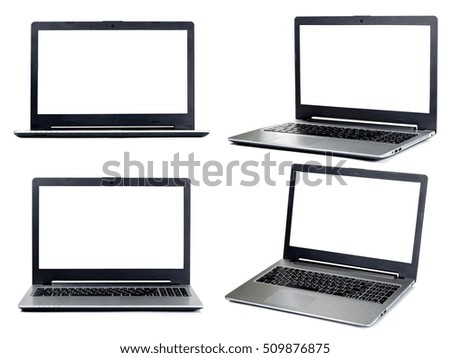 Laptop isolated on the white background .
