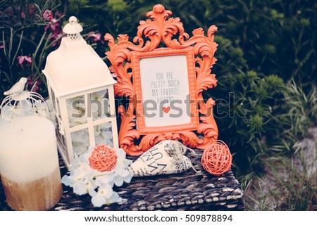 Old style photo frame and decoration, Shallow focus creative, vintage