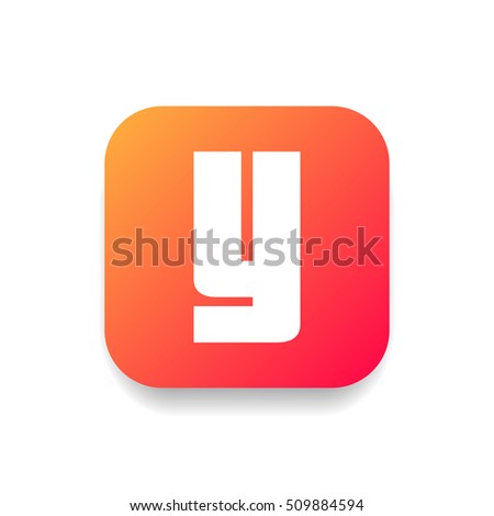 Letter Y vector, logo. Useful as branding symbol, identity, alphabet element, square app icon, clip art and illustration.