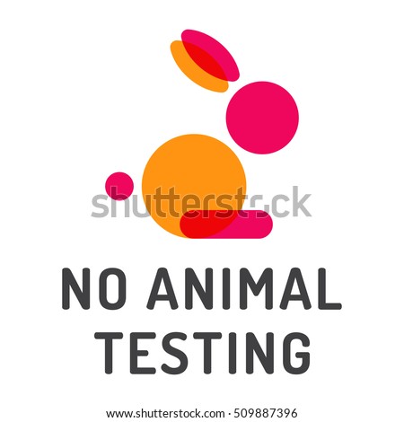 No animal testing. Flat vector icon, logo, mark design illustration on white background.