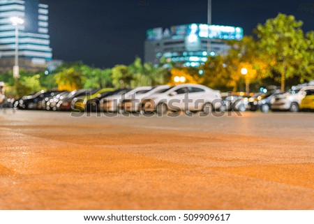 Abstract blur outdoor car parking at night