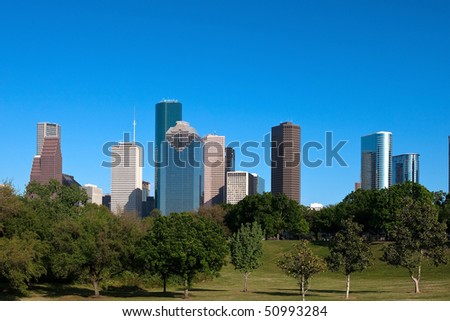 Skyline of a large city