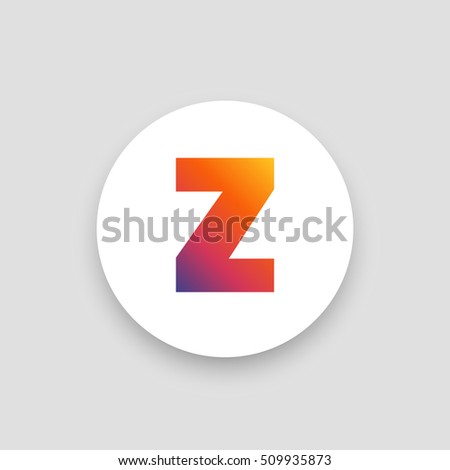 Letter Z vector, logo. Useful as branding symbol, identity, alphabet element, circle app icon, clip art and illustration.