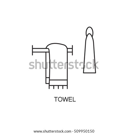 Towel line icon. High quality outline pictograms for infographics, website or mobile app. Vector illustration of element for design company's visit card. logo, etc.