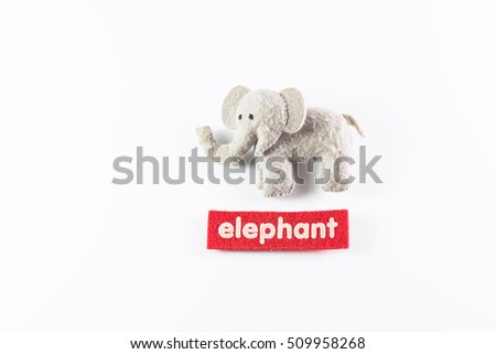 an elephant toy isolated on white background, telling the tale for kid