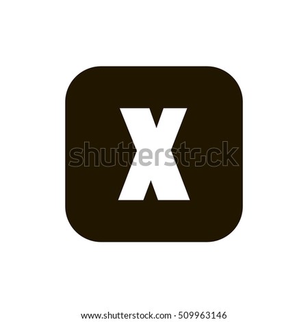 Letter X vector, logo. Useful as branding symbol, identity, alphabet element, square app icon, clip art and illustration.