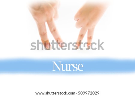 Nurse - Heart shape to represent medical care as concept. The word Nurse is a part of medical vocabulary in stock photo.