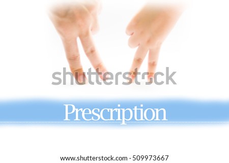 Prescription - Heart shape to represent medical care as concept. The word Prescription is a part of medical vocabulary in stock photo.
