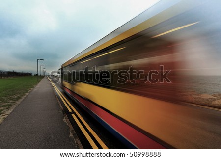 bus , moving fast