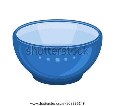 Blue bowl isolated on white background.