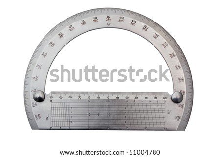metal protractor isolated on a white background