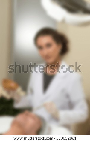 Medical cosmetology clinic theme creative abstract blur background with bokeh effect