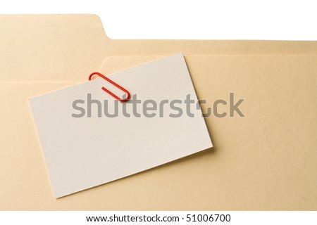Attachment to file folder 2. Writing your own text on the white card.