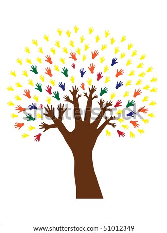 hand tree symbol of diversity