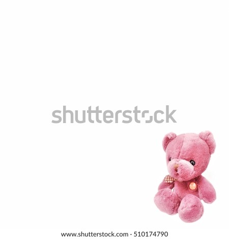 Pink Teddy Bear with white background  , bottom right conner 