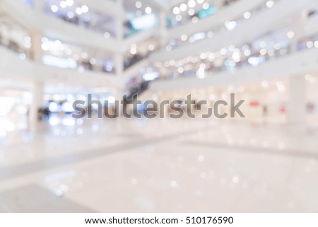 Abstract blur beautiful luxury shopping mall center and shop retail store for background