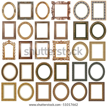 30 picture gold frames with a decorative pattern