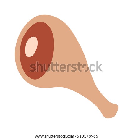 Leg of ham or leg of lamb flat vector color icon for food apps and websites