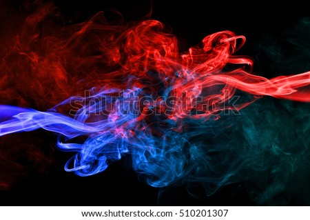 red fire and blue fire background,Red and blue fire on black background, abstract blue and red smoke on black background,Water and fire