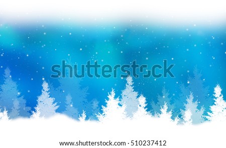                                Winter background silhouettes of christmas trees