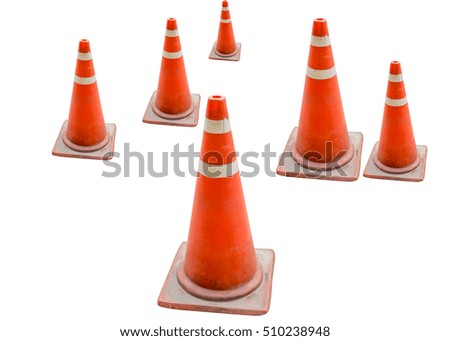 Traffic cones isolated on white background