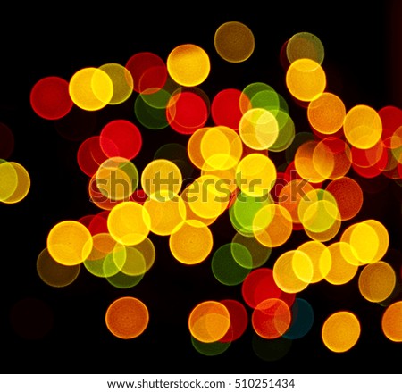 Abstract defocused background colorful and blurred bokeh from Christmas lights