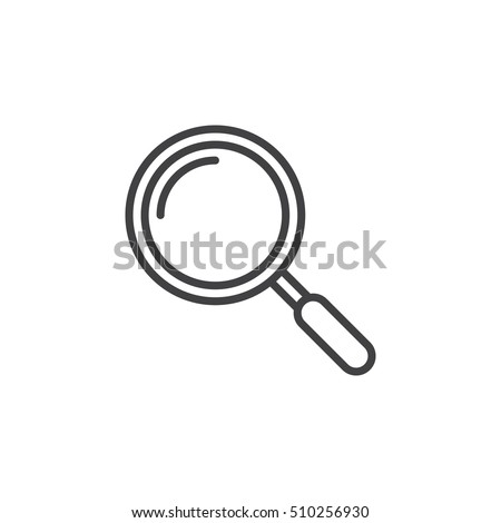 magnifying glass line icon, outline vector sign, linear pictogram isolated on white. logo illustration Royalty-Free Stock Photo #510256930