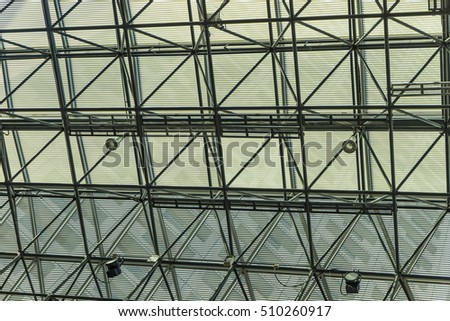 abstract transparent roof steel pattern and LED light - can use to display or montage on product
