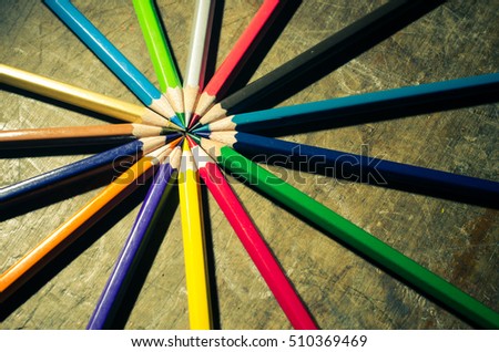 coloured pencil in vintage