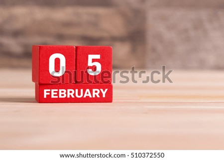 FEBRUARY 05 CALENDAR DAY