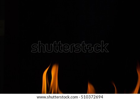 fire flames, isolated on black background