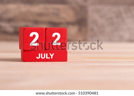 JULY 22 CALENDAR DAY