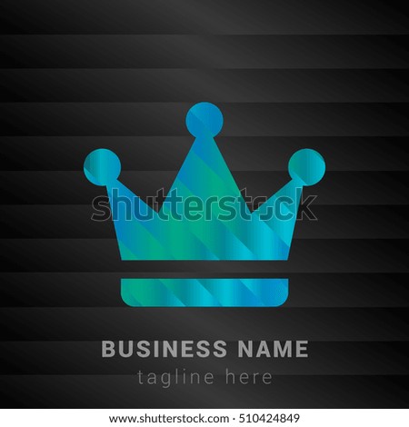 Crown Blue,Green and Black silk fashion premium icon / Logo